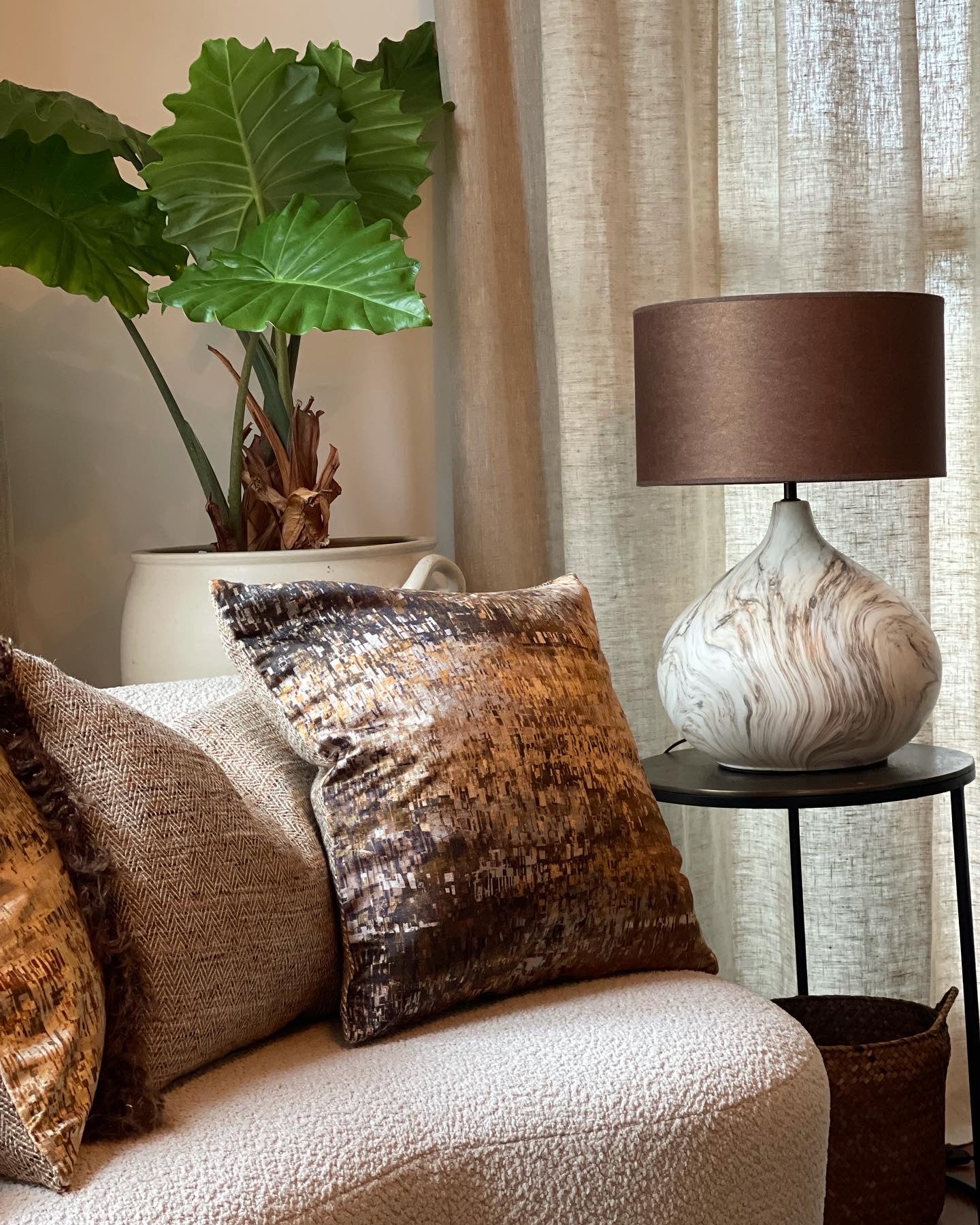 Lampenvoet marmer effect wit