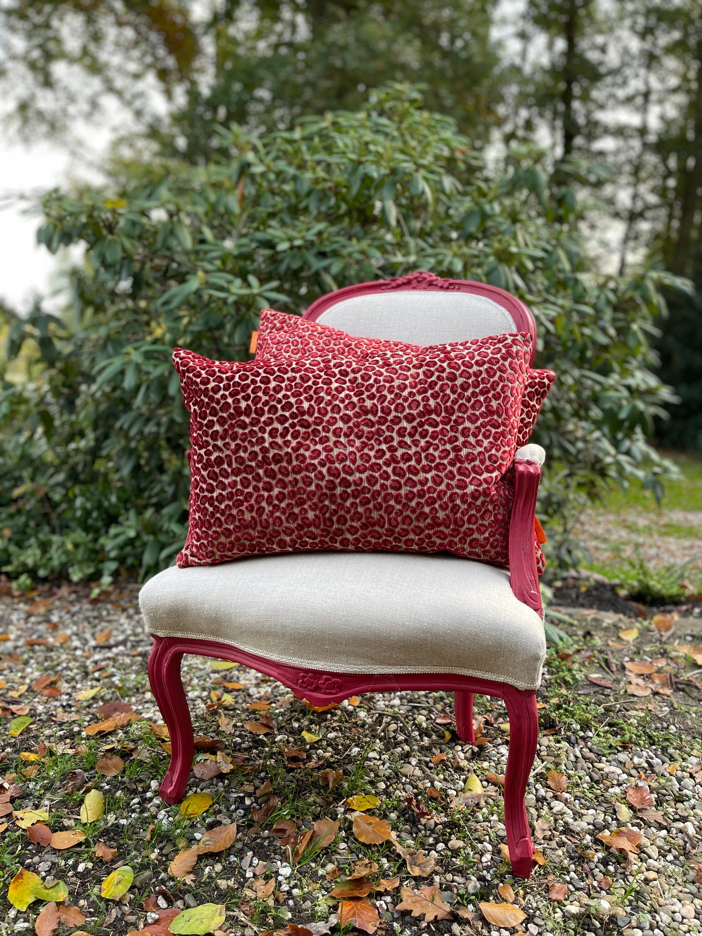 Kussen Panter framboos 60X40 cm