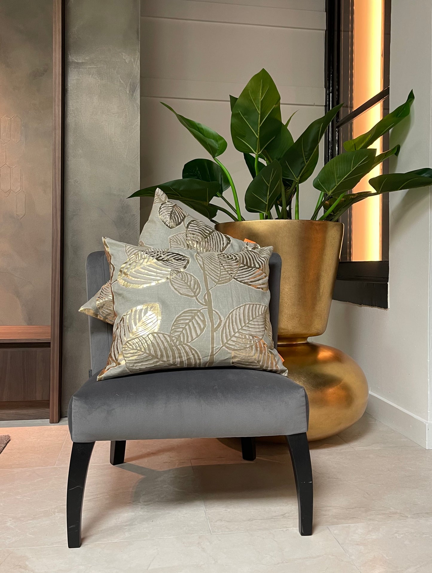 Kussen Bladgoud 60X50 cm