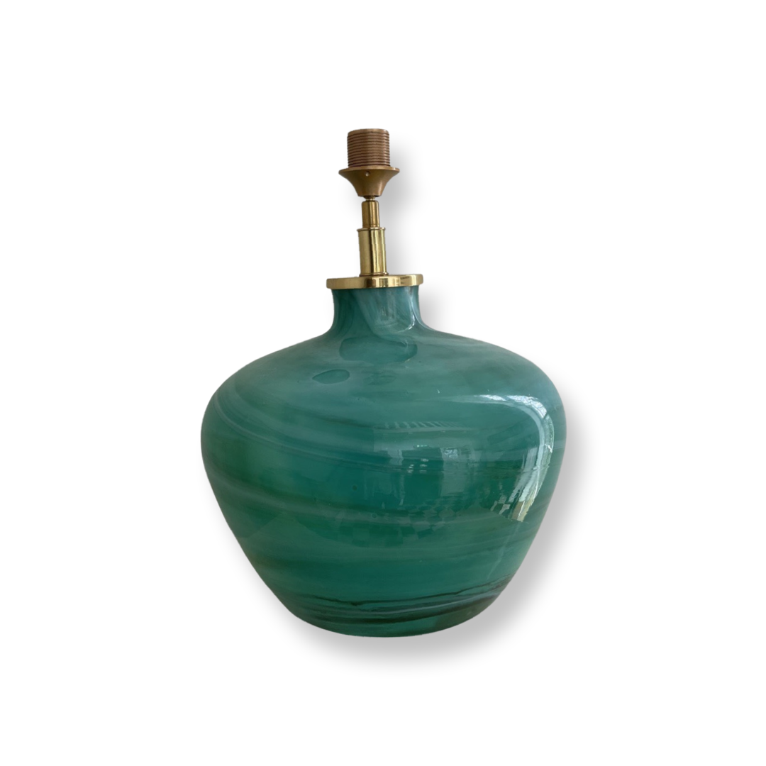 Lampenvoet  glas turquoise