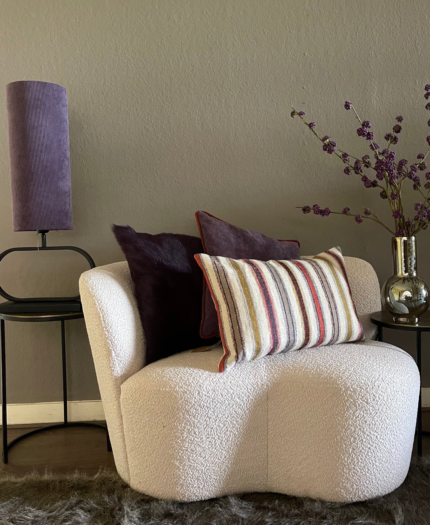 Kussen  Deep purple 50X50 cm met piping